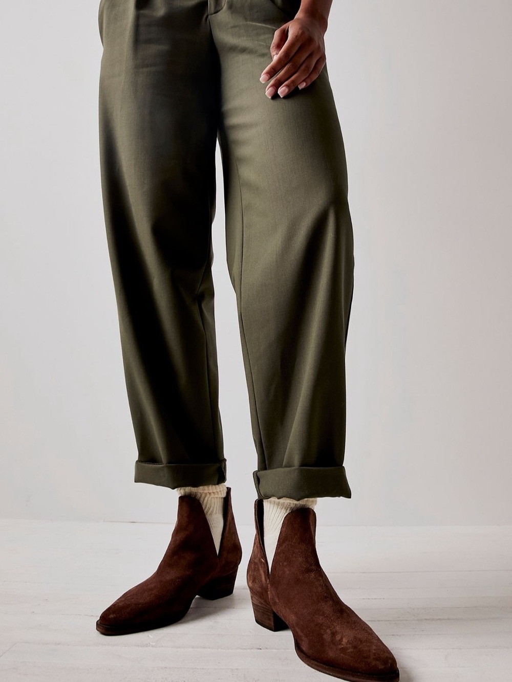 Free People Brown Suede Chelsea Ankle Boots NWOB